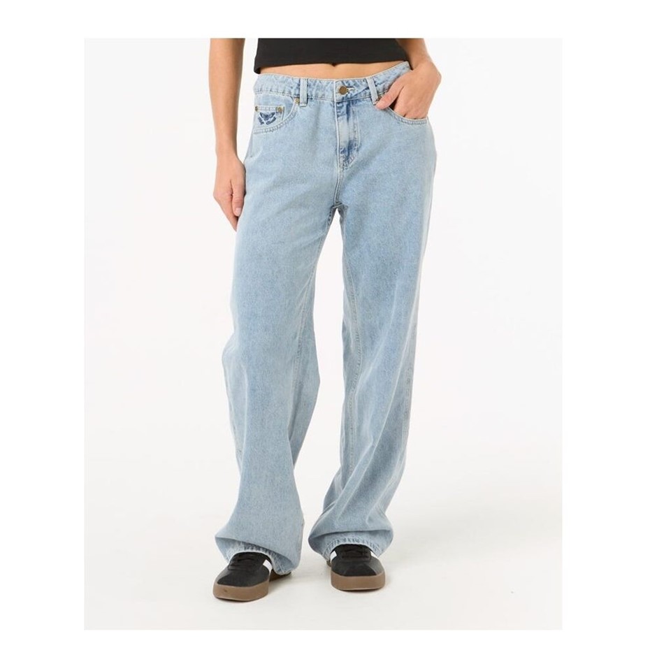 RIP CURL Women's Aggie Relaxed Jean w/ Drawstring, Size 30, Vintage Blue (4