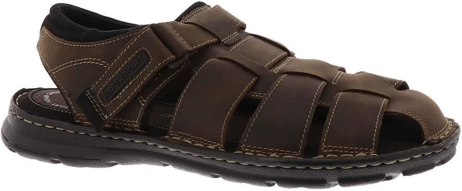 ROCKPORT Men's Darwyn Fishermen Fisherman Sandal, Brown Ii Leather, US13M /