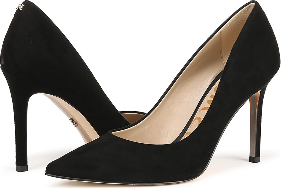 SAM EDELMAN Women's Hazel Shoe, Black Suede, Size 9.5 Wide US (E5638L8002).