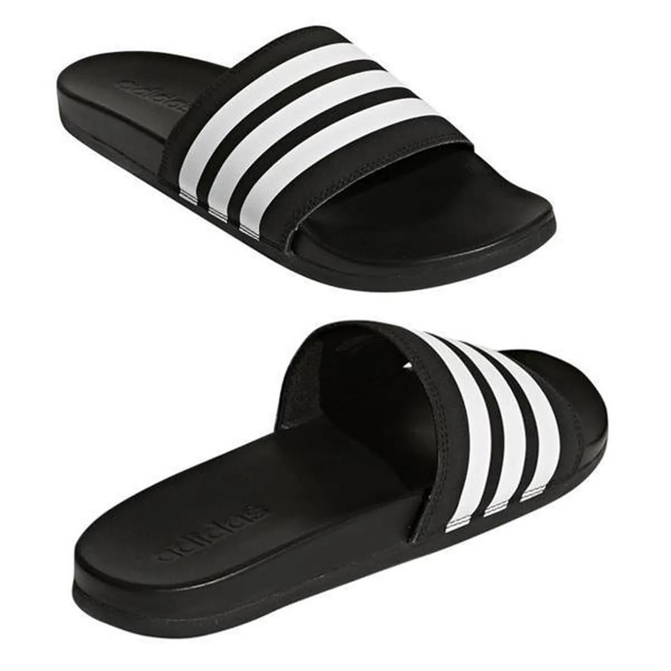 ADIDAS Adilette Comfort Slides, Size US/UK 8, Black/White, AP9971.  Buyers