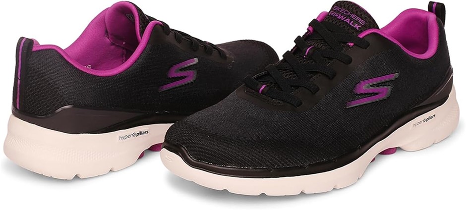 SKECHERS Women's Gowalk 6 - Spring Horizon Slip-On Sneaker, Black/Purple, S