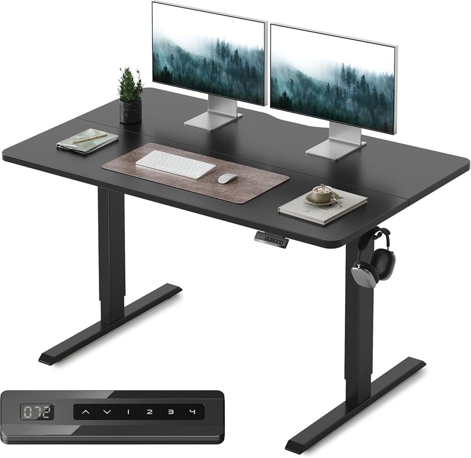 FEZIBO Electric Standing Desk 120×60cm Adjustable Height, Sit Stand Desk, B