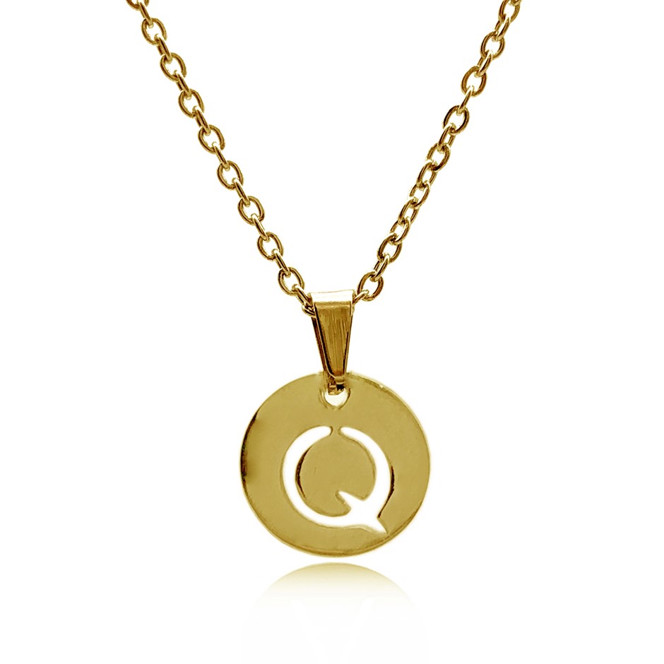 Initial Charm Letter 'Q' Gold Plated Pendant Necklace Auction (0017 ...