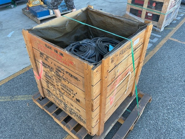 <p>Crate of Welding Cables</p>