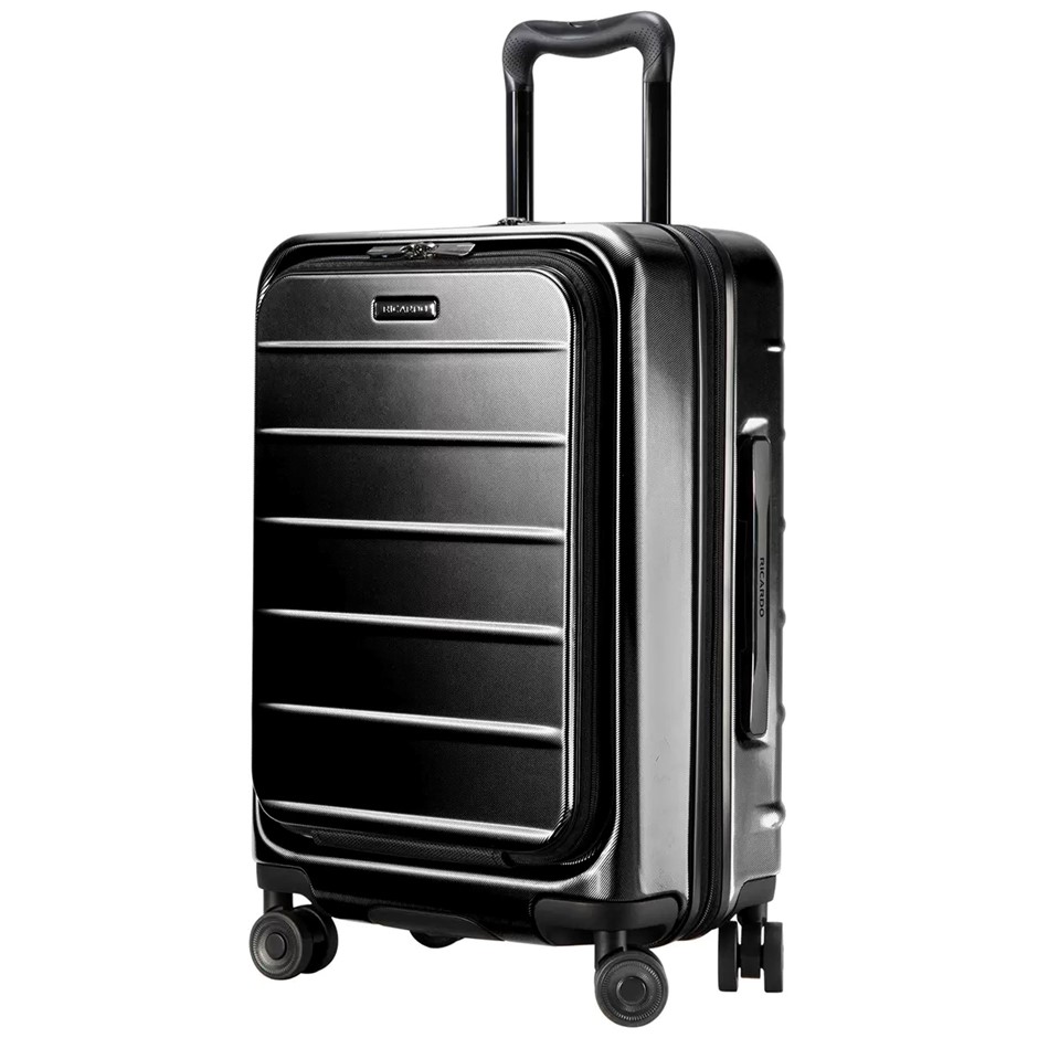 RICARDO Beverly Hills Hard Shell Spinner Carry On, Black, 55cm. NB: Has a s