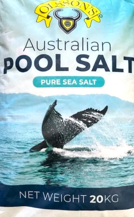 2 x OLSSON'S Australian Pool Salt, Pure Seat Salt, 20kg. N.B: Damaged packa