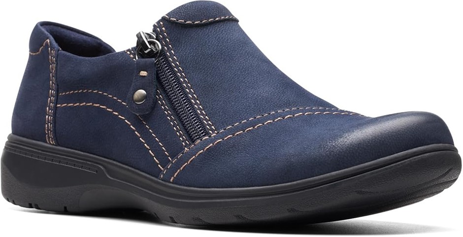 Clarks Men's Carleigh Ray Oxford, Navy Nubuck, 9 US