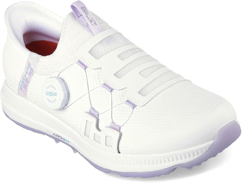 Skechers Women's Hands Free Slip-Ins: GOgolf Elite 5 Sneaker, White/Lavende