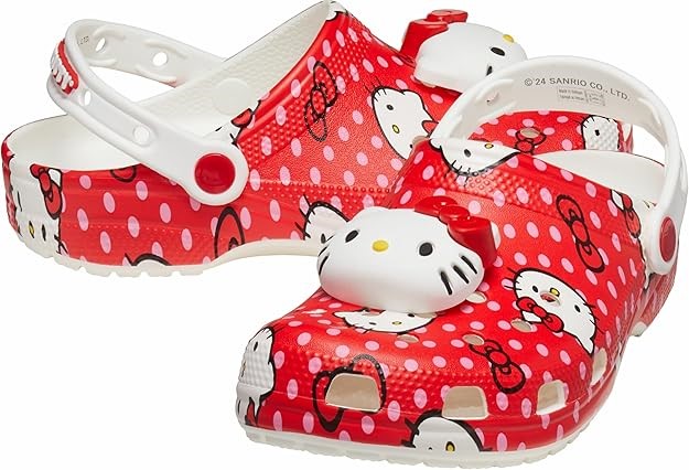 Crocs Unisex Adult Limited Collaboration Clog, Hello Kitty - Red, US M12W14