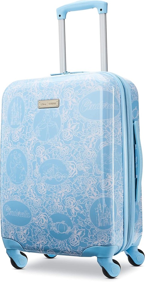 AMERICAN TOURISTER Disney Hardside Luggage with Spinner Wheels, Light Blue,
