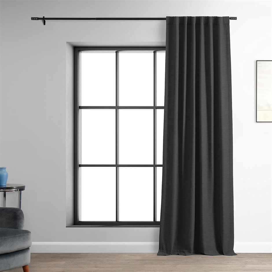 HPD Bellino Textured Faux Linen Drapes Darkening Curtains 96 Inches Long (1