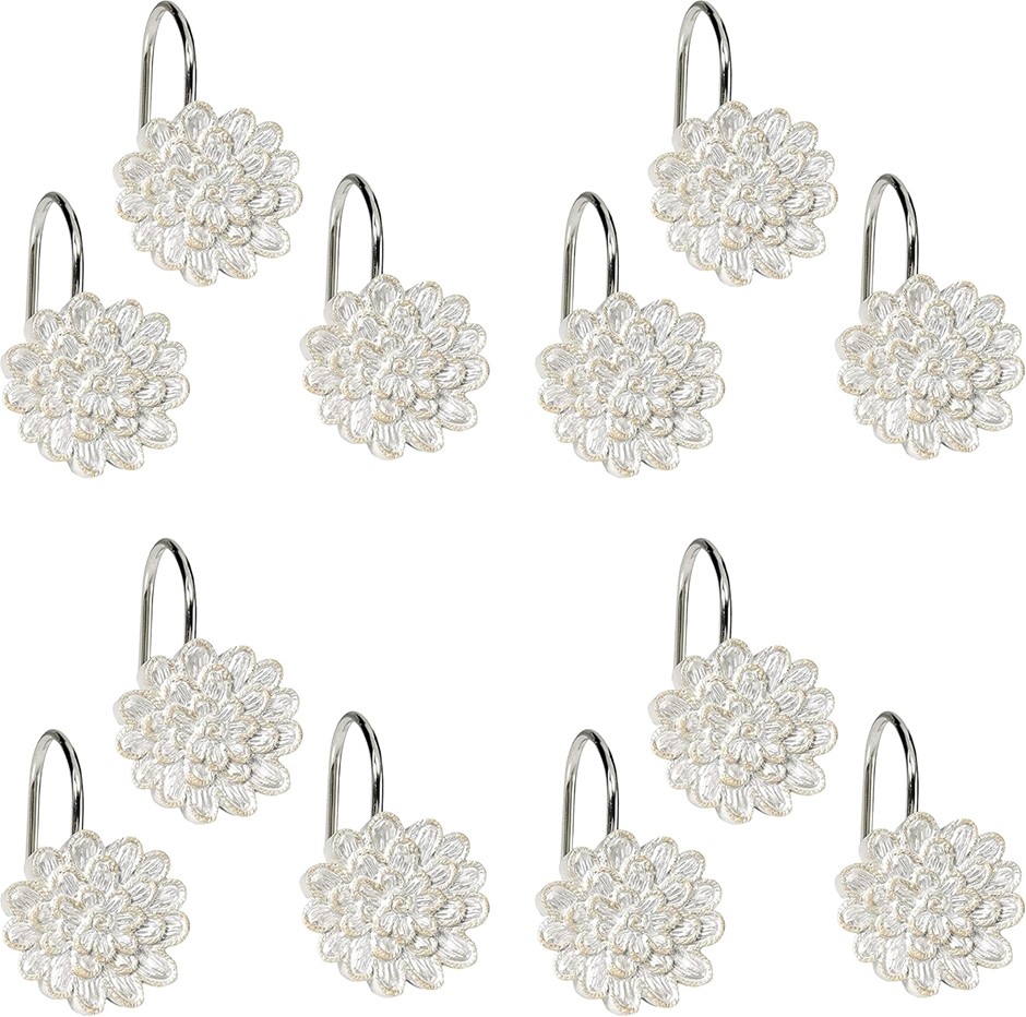 POPULAR BATH Shower Hooks Rose Vine, Beige-Taupe (942729). NB: Slightly Dam