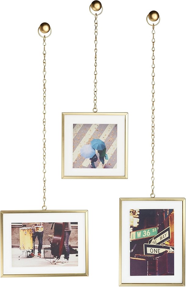 UMBRA Fotochain 4x4 & 4x6 Picture Frame For Wall Decor Set for Photos, 16 x