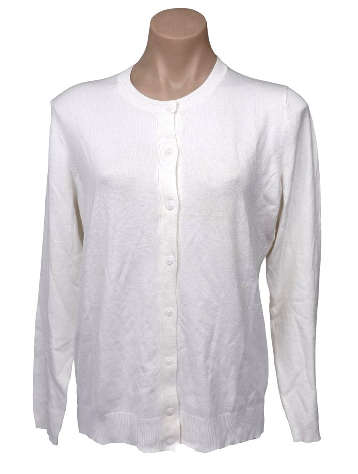 TOMMY HILFIGER Women's Cardigan, Size M, 75% Viscose, 112 Ivory (IVY). NB: