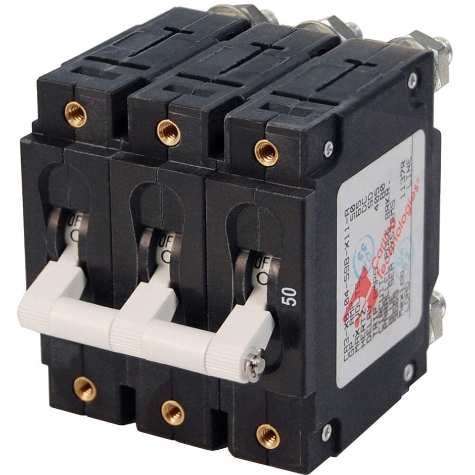 BLUE SEA 7287 C-Series Triple Pole Circuit Breaker - 50A.