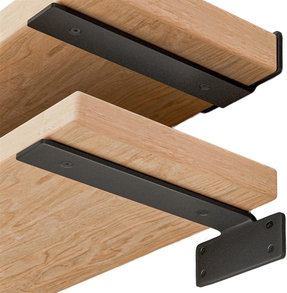WEKIS Shelf Brackets Floating Shlef Brackets 12-Inch 6-Packs, 1/5-Inch Thic