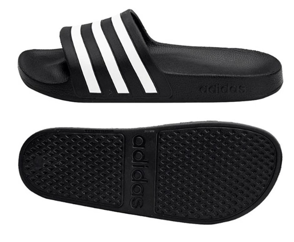 ADIDAS Adilette Comfort Slides, Size US8/UK8, Black/White/Black, F35543. B