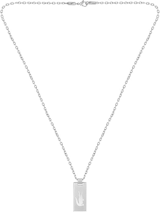 LACOSTE Men's Baseline Pendant Necklace, Stainless Steel, 2040079. Buyers