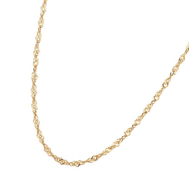 Classic 2mm Stainless Steel Delicate Twist Chain Necklace - 60cm (yellow)