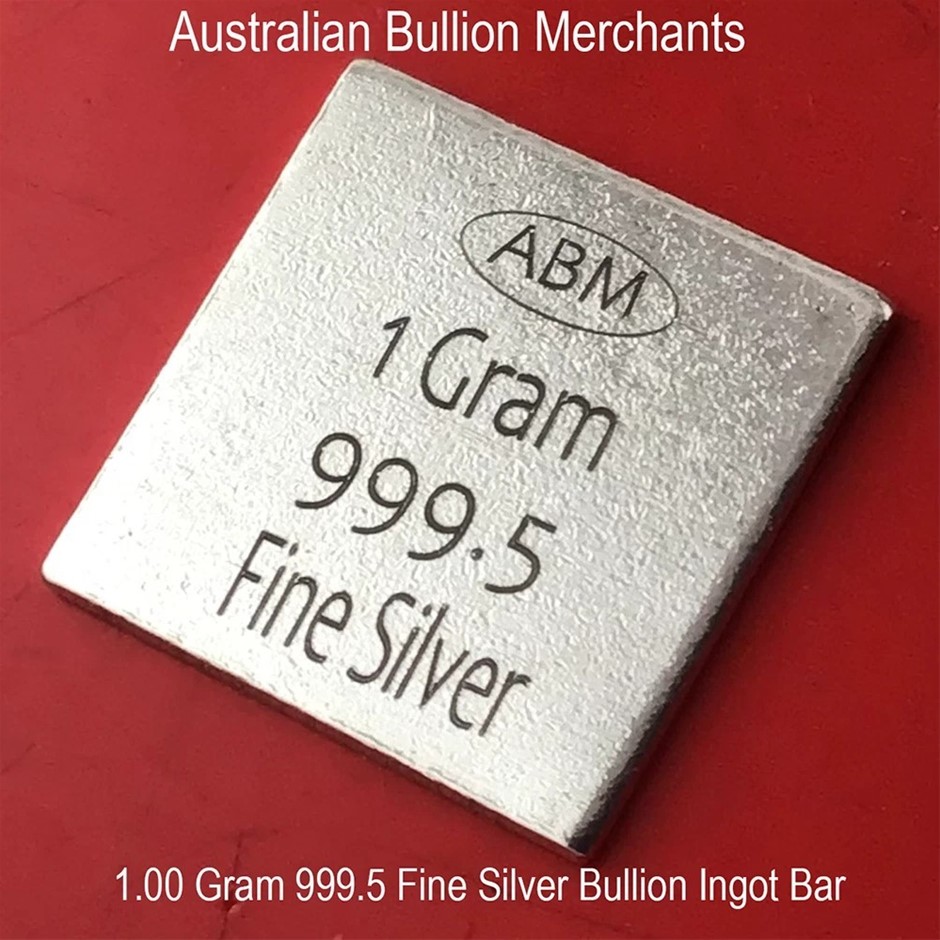 Silver Ingot Bar 1g 999.5 Fine Bullion Investor Grade W/ Certification