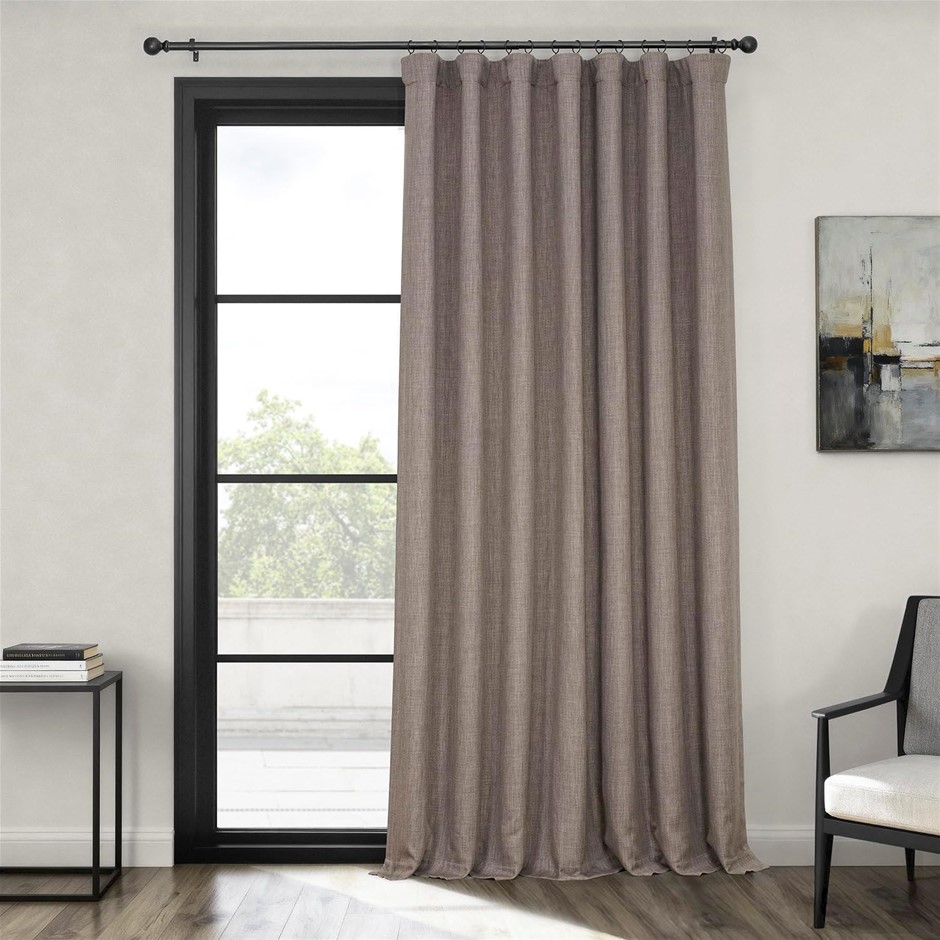 HPD Room Darkening Curtain, Extra Wide Luxury Linen, 108" Long x 100" Wide,