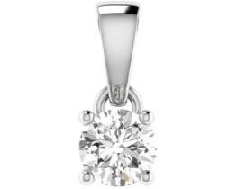 18K WHITE GOLD 0.25CT GH I1 DIAMOND 4 CLAW PENDANT