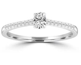9K WHITE GOLD 0.23CT HI I1 OVAL DIAMOND RING