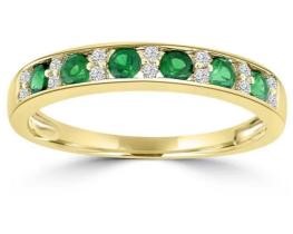 9K Yellow Gold 0.06ct HI SI DIAMOND SAPPHIRE RING