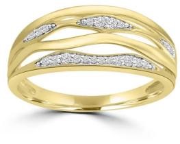 9K Yellow GOLD 0.10CT HI I1 DIAMOND RING