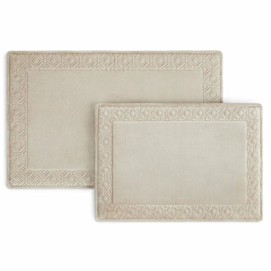 TOWN & COUNTRY LIVING Memory Foam Bath Rug, 2-Piece, Hummus.
