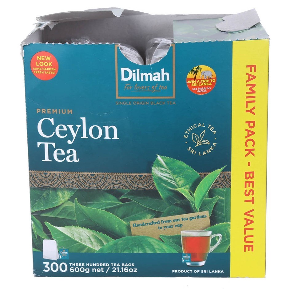 2 x DILMAH Premium Ceylon Black Tea, 300pc. N.B: Damaged packaging.