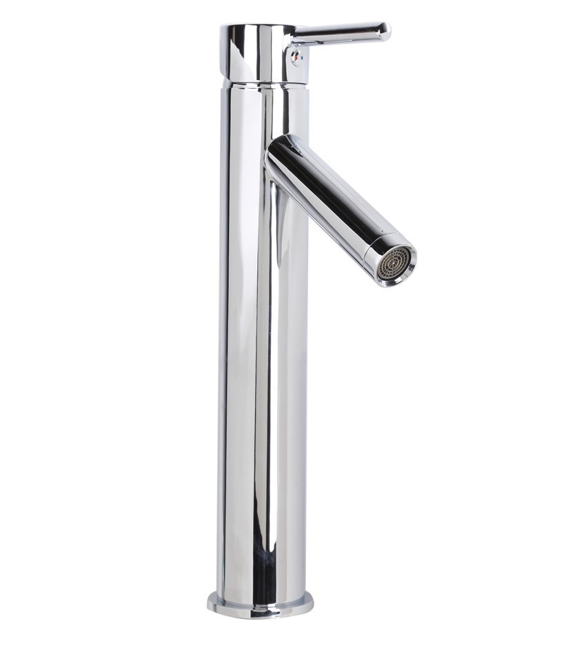 MILENO High Basin Mixer Chrome Finish, Brass Construction.