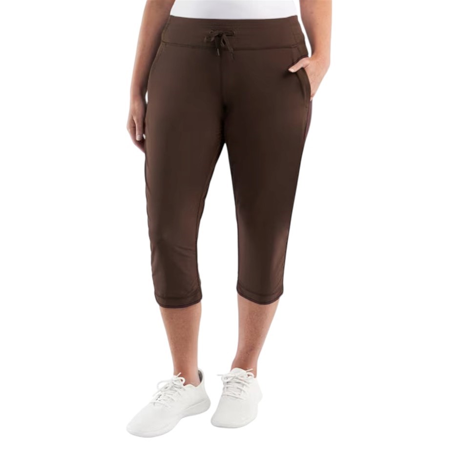 2 x SIGNATURE Women's Active Capri, Size XL, Brown. Buyers Note - Discount