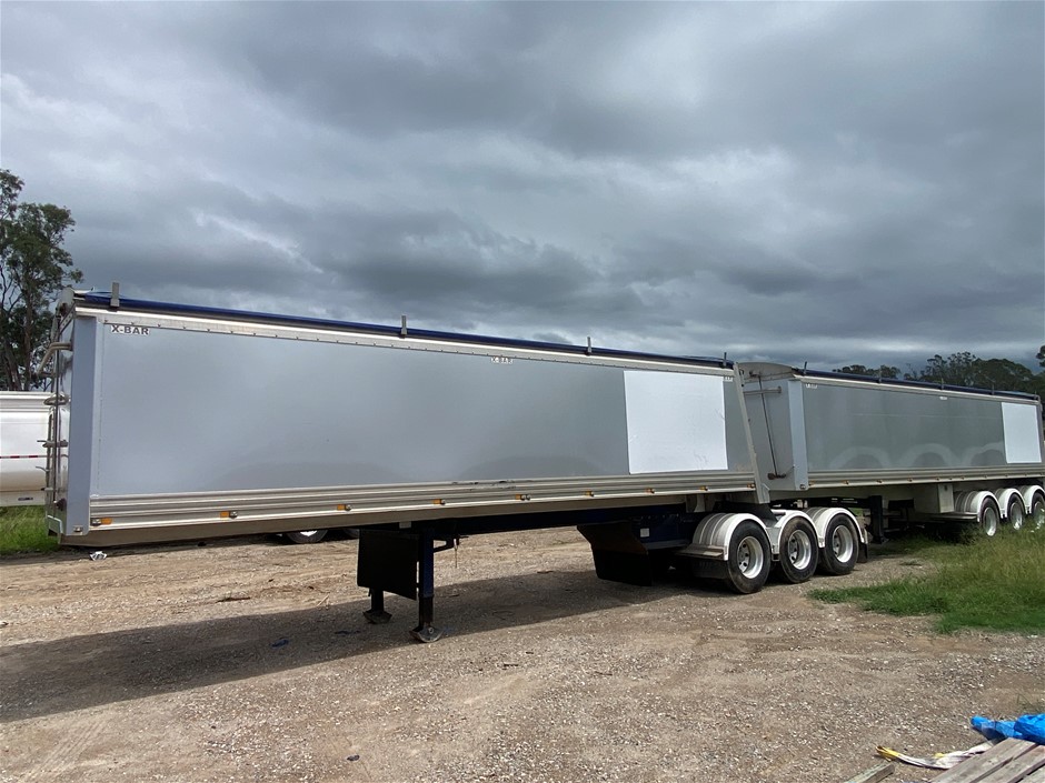 2016 Rhino Tri-Axle B Double Aluminium Grain Trailer Combination