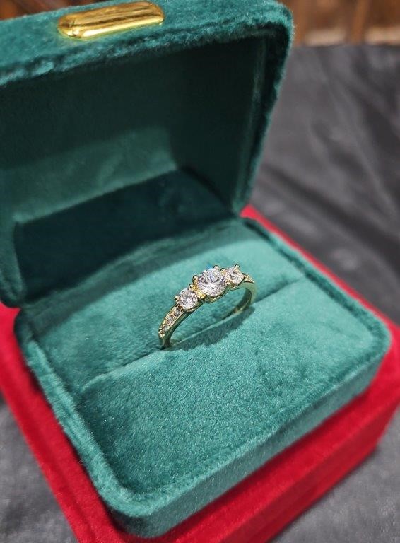 14K/Italy 1.5ctw Yellow Gold Filled Ring(Stamped)Warranty Quality-6US