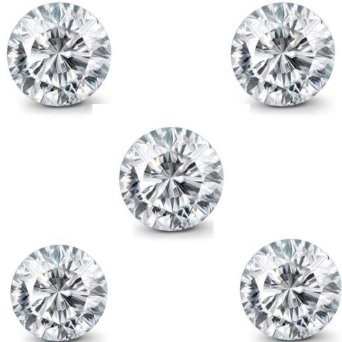 0.08 white round five diamonds