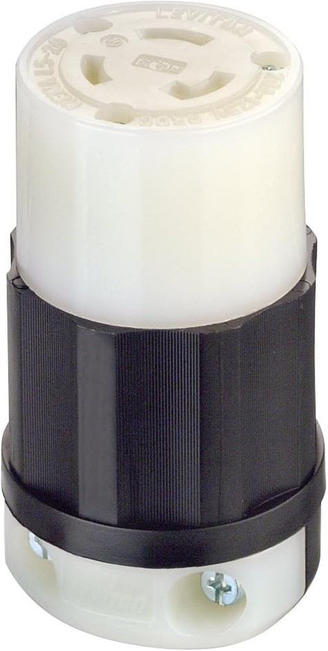 LEVITON 2313 20 Amp, 125 Volt, NEMA L5-20R, 2P, 3W, Locking Connector, Indu