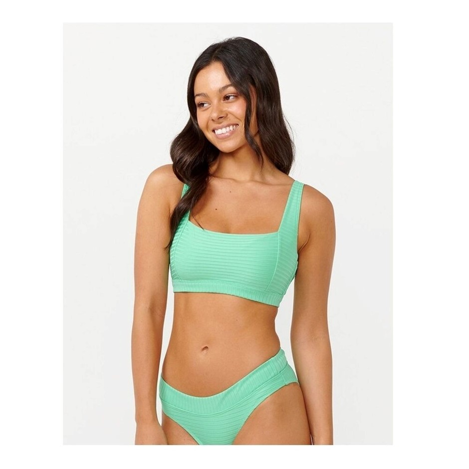 RIP CURL Women's Premium Surf D-DD Crop Bikini Top, Size M, Aqua. RRP: $80.