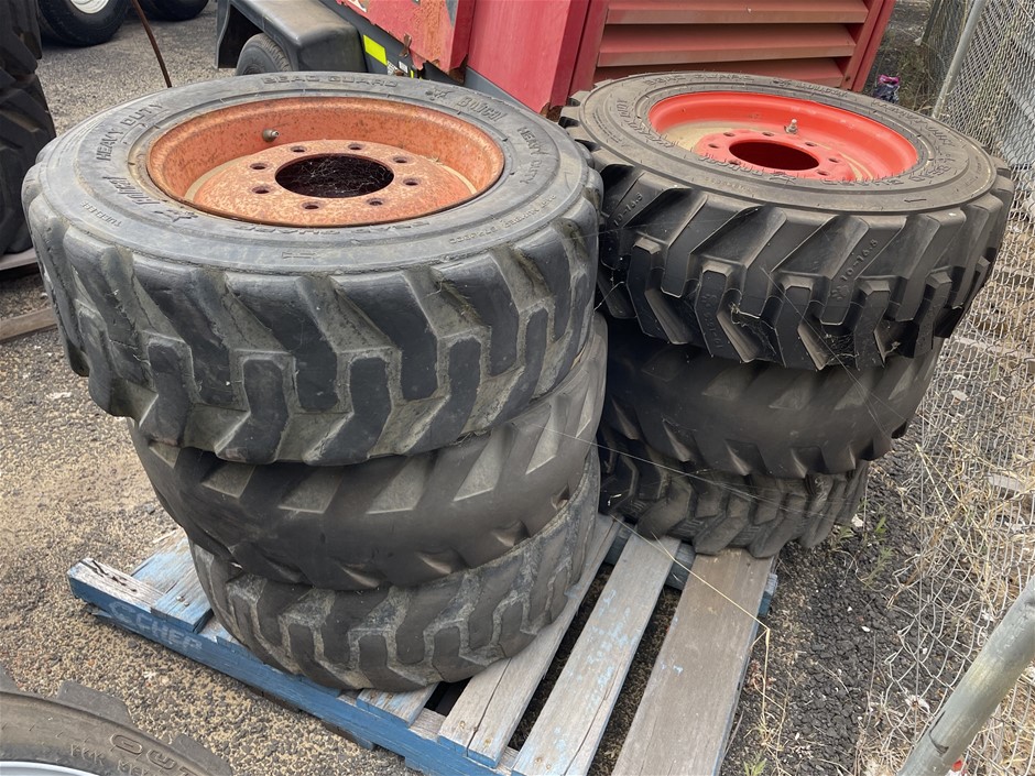 6 x New & Used Skidsteer Tyres - 10-16.5NHS - Bunbury