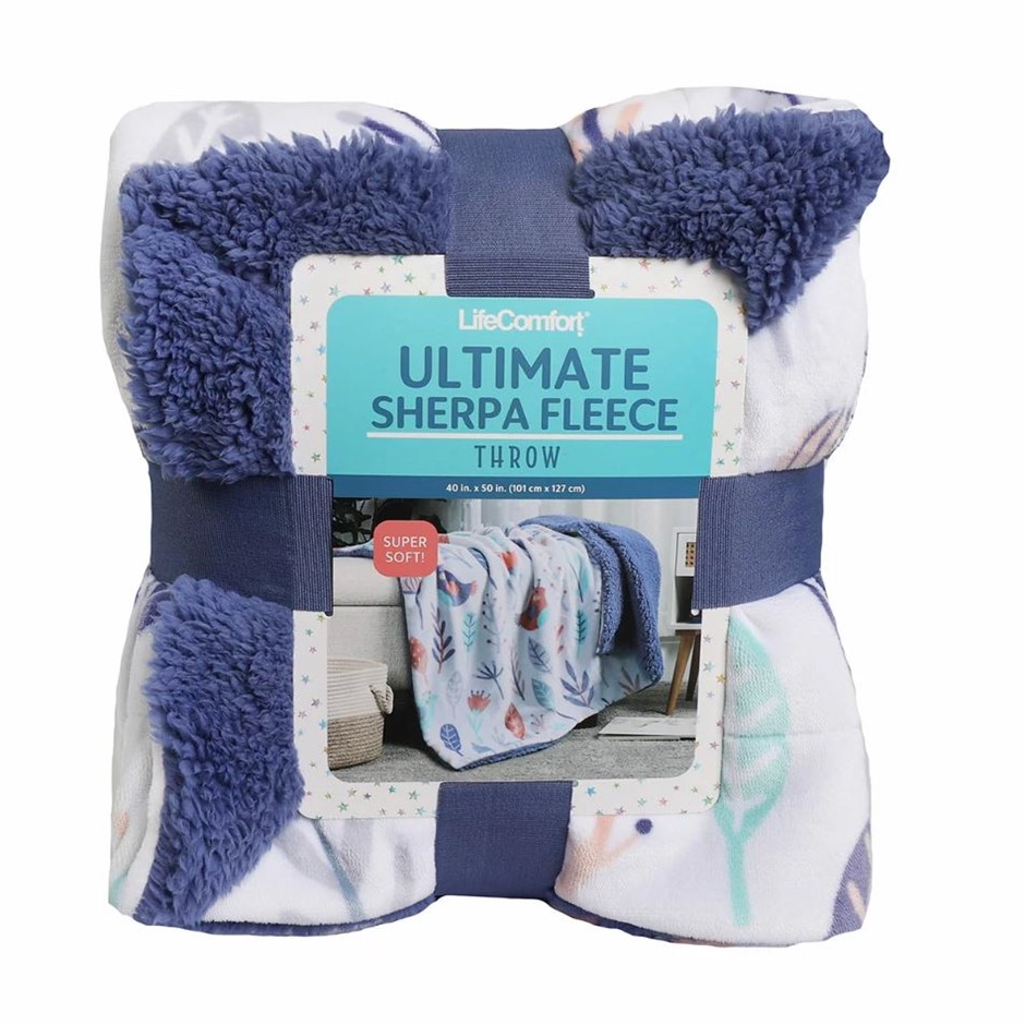 LIFE COMFORT Ultimate Sherpa Throw, 101 x 127cm, Animals.