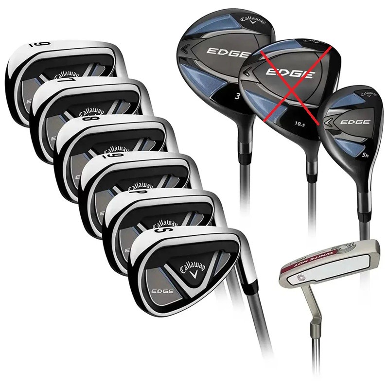 CALLAWAY Edge Men's 9 Piece Right Handed Regular Flex Golf Club Set. NB: Us