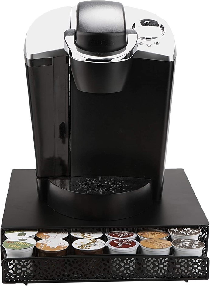 MIND READER Storage Drawer Coffee Pod Holder, 36 Capacity, Black.