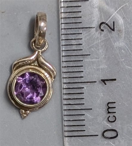 Sterling Silver Pendant with AMETHYST Gemstone