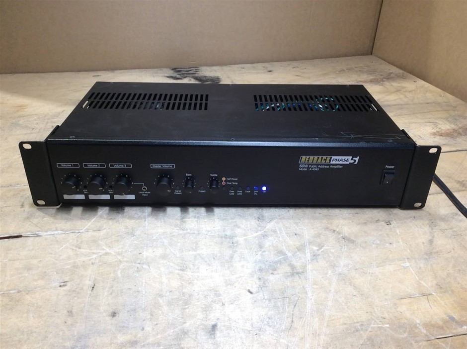 Redback Phase 5 A4043 60W Public Address Amplifier