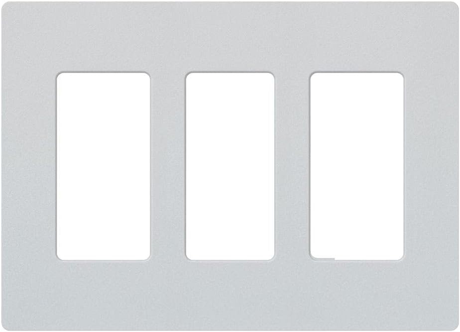 2 x LUTRON Claro 3 Gang Decorator/Rocker Wallplate, Matte, Palladium.