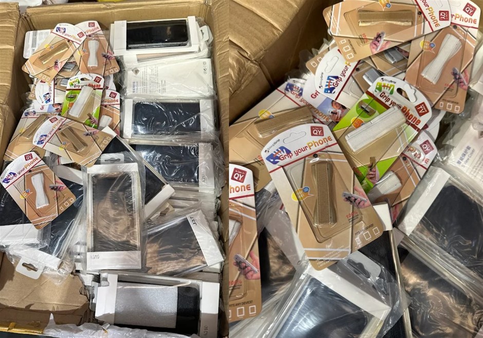 BOX OF BRAND NEW Phonecases and Phone Grips, Assorted, etc.