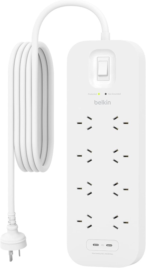 BELKIN Connect 8-Outlet Surge Protector with Dual USB-C 30W, Dual USB-C Por