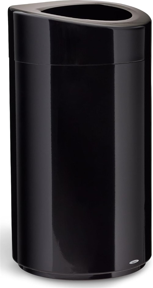 SAFCO Open-Top Contemporary-Style Trash Can, Stainless Steel, 30 Gallon, Bl