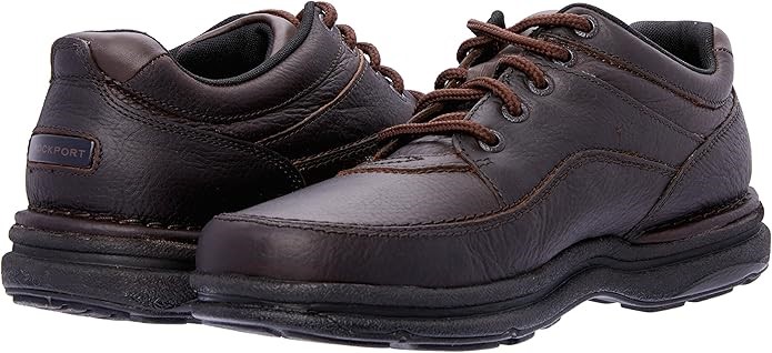 ROCKPORT Men's World Tour Classic Walking Shoes, Chocolate Chip Leather, Si