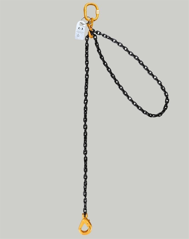 Lifting Chain Sling, Single Leg, WLL 2000kg, 8mm x 3M c/w Clevis Self Locki